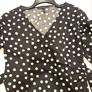 Adorable WHBM polka dot cross wrap shirt